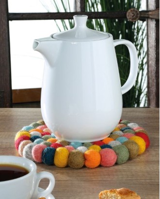 Suport rotund din lana, multicolor, 21 cm, Lana - CILIO